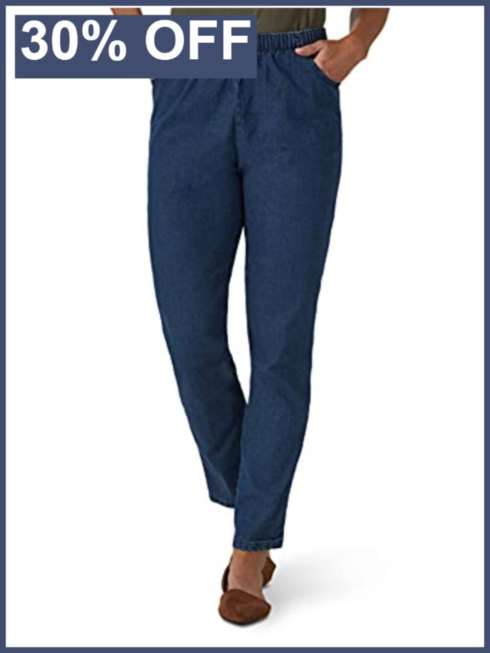 Women's Pull-On Stretch Legging Pants with Elastic Waist and Pleated Front